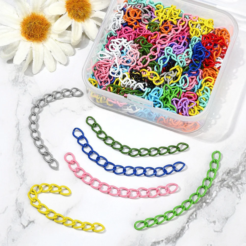 

100 Pcs Iron Chain Jewelry Accessories Gold Color Bulk Necklace Extender Chains for DIY Bracelet Anklet Making Supplies