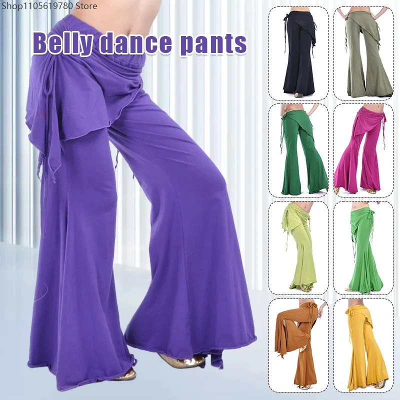 Oriental Women Belly Dance Pants Tribal Belly Dance Harem Pants Lady Side Opening Trousers Practice Performance Dance Costume