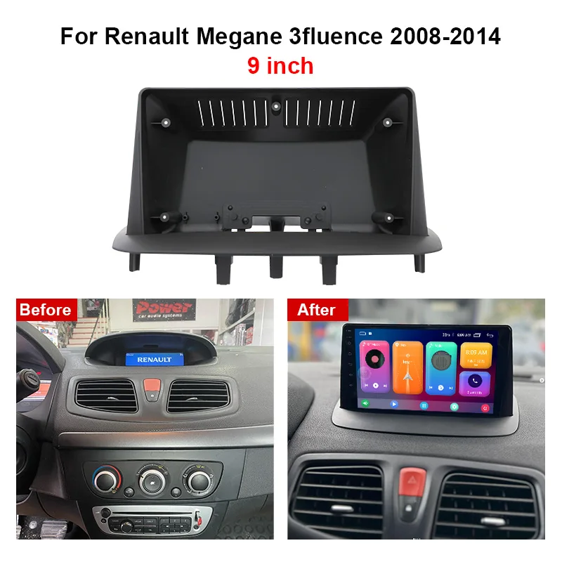 MAMSM 9 inch For RENAULT FLUENCE 2008-2017 Android Car Radio Fascia Stereo Frame GPS MP4 Multimedia Wiring Harness Canbus Box