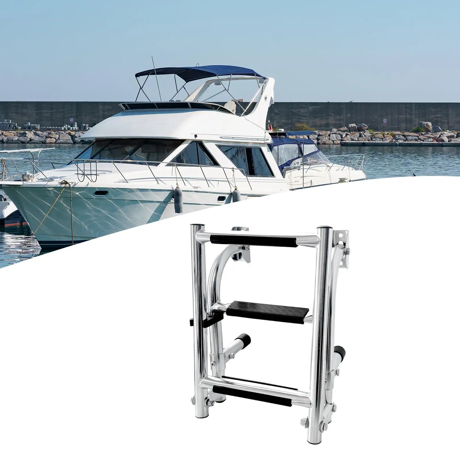 

Assist Boarding Steps Ladder Boat Ladder for Swimming Pool Dinghy Yacht