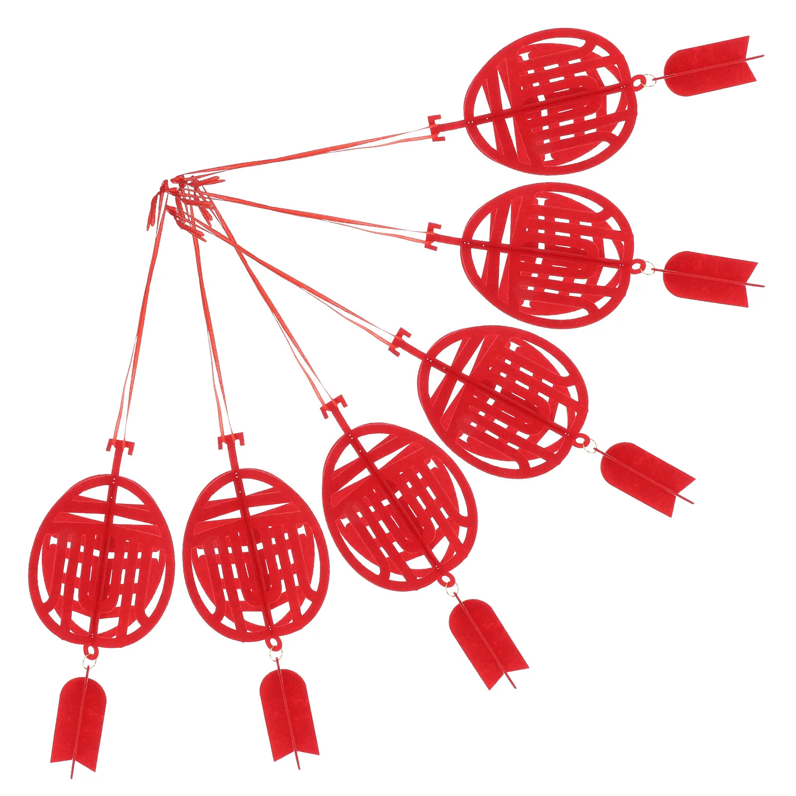 6 قطعة قلادة السنة الصينية الجديدة مهرجان القمر الأحمر زينة معلقة للمنزل نافذة الباب شجرة السيارة مهرجان الربيع الطرف