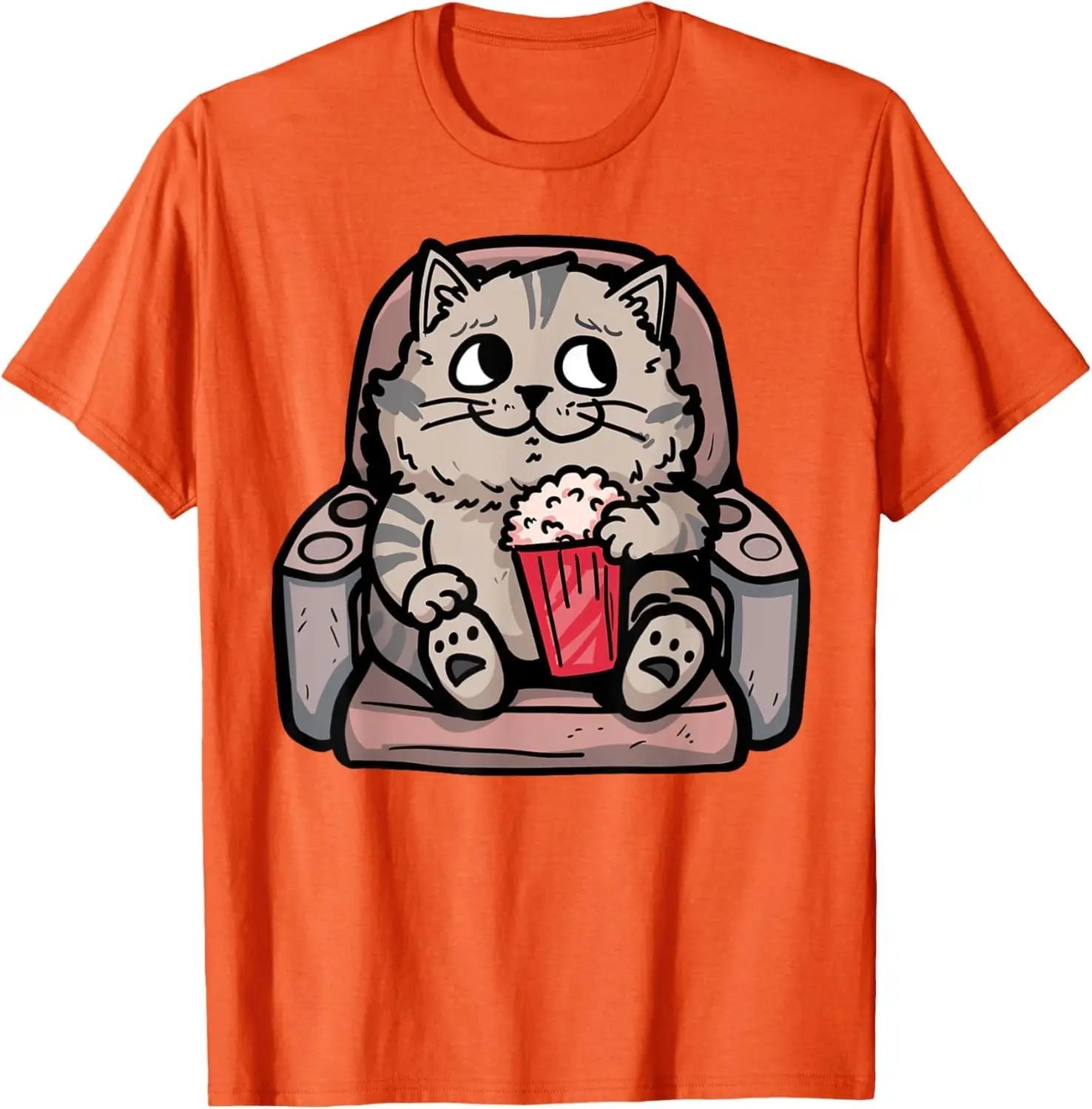 Movie Theater Watching Kitten Meme Lover Cute Cat T-Shirt Unisex T-shirts For Men Women Summer Tees Vintage Oversized