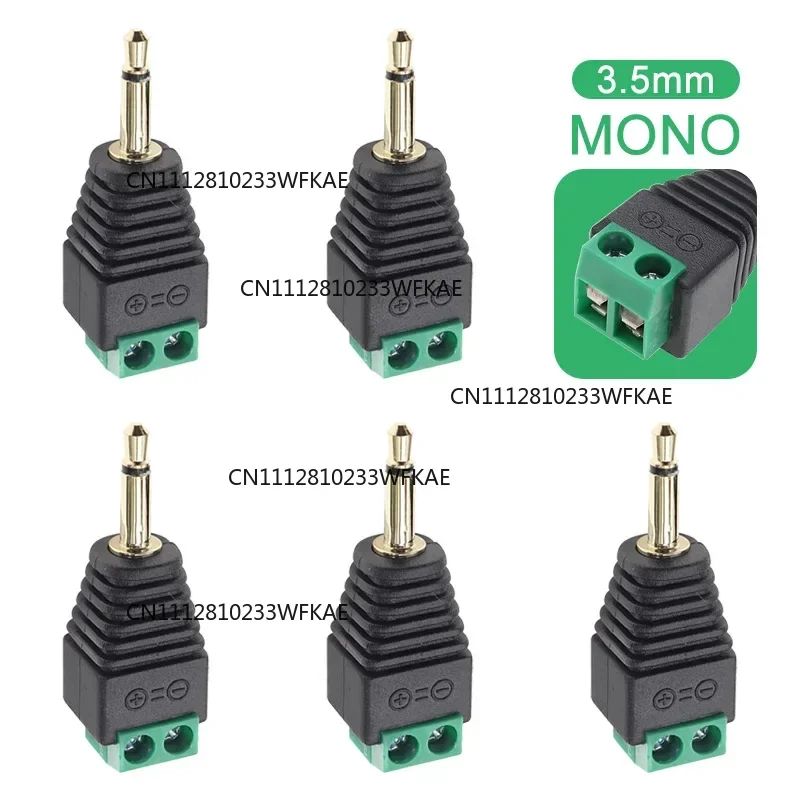 5/20/100PCS 3.5mm 2Pins Male Terminal Block Plug 3.5mm Video AV Balun1/8
