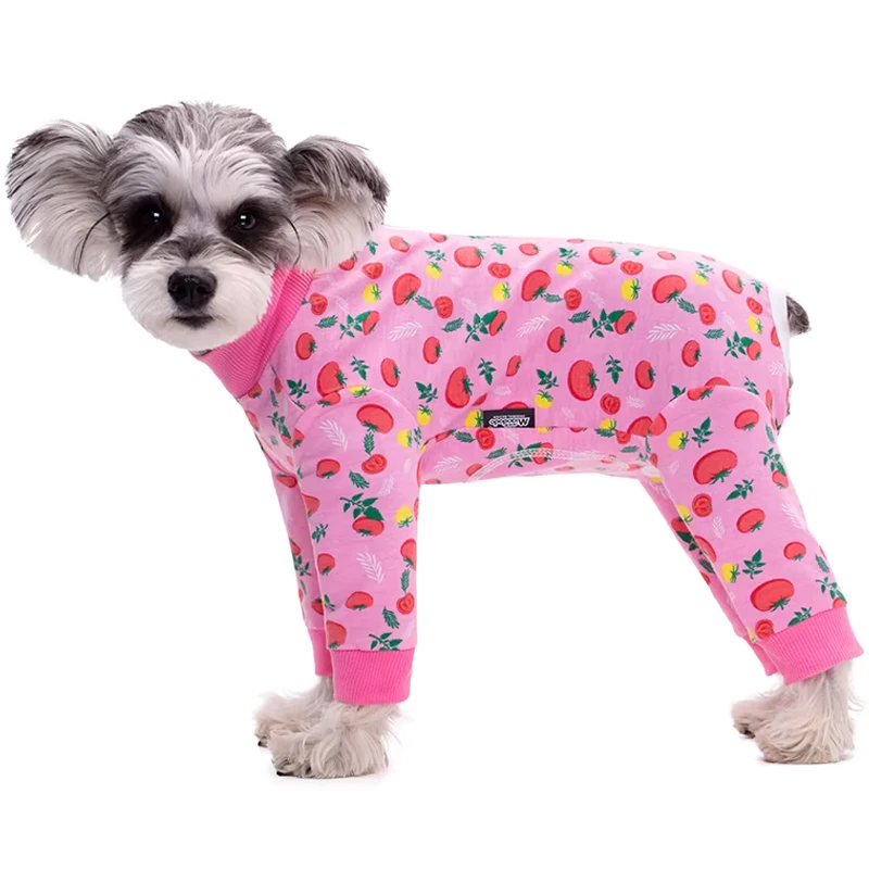 Cotton Small Dog Clothes Female Closed Belly Girl Dog Recovery Suit After Surgery Cartoon Print Post Operative Bodysuit For Dogs