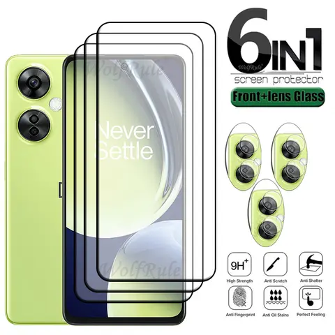 6-in-1 per Oneplus Nord CE 3 Lite 5G Glass Oneplus Nord CE 3 Lite Glass 9H HD Screen Protector Oneplus Nord 2 3 Lite Lens Glass
