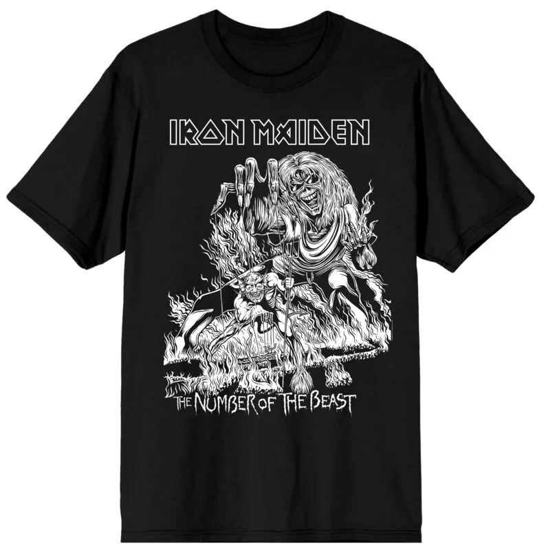 

Футболка с логотипом группы Iron Maiden, мужская футболка с рисунком хэви-метал и принтом зверя, повседневный уличный топ