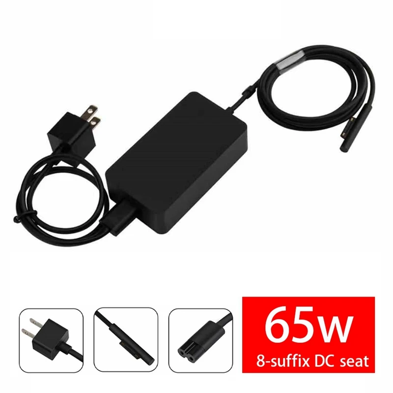 65 W 15 V 4 A Laptop-Ladeadapter, passend für Microsoft Surface Pro 7, 6, 5, 4, 3, EU-Stecker