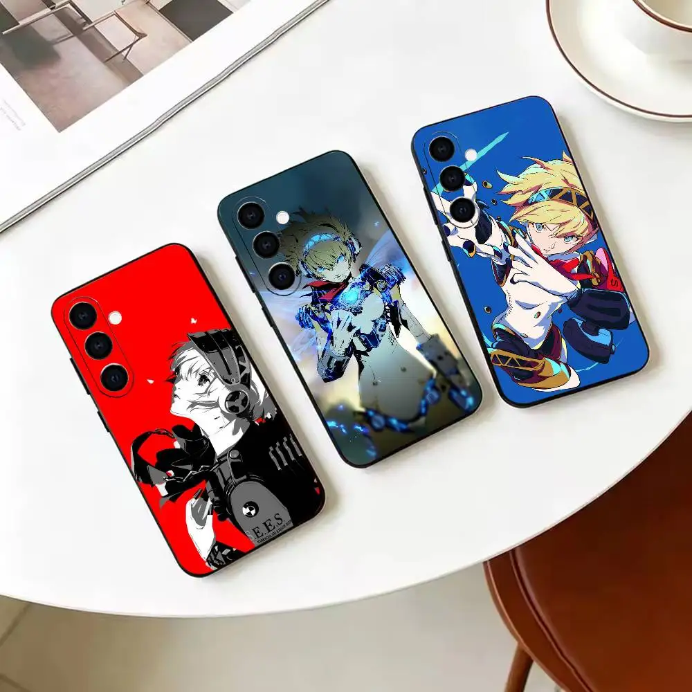 Coque de téléphone en silicone souple noire Aegis P3 Game Persona 3 pour Samsung Galaxy A71 A72 A73 A51 et autres modèles similaires
