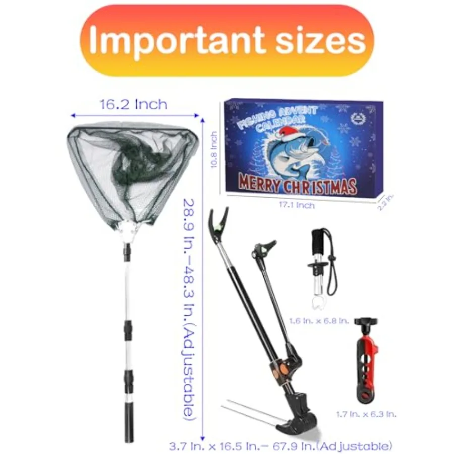 Fishing Advent Calendar 2025 for Adults: 24 Days of Fishing Lure Accessories Surprises Perfect Gift for Fish Enthusiasts Dad Br