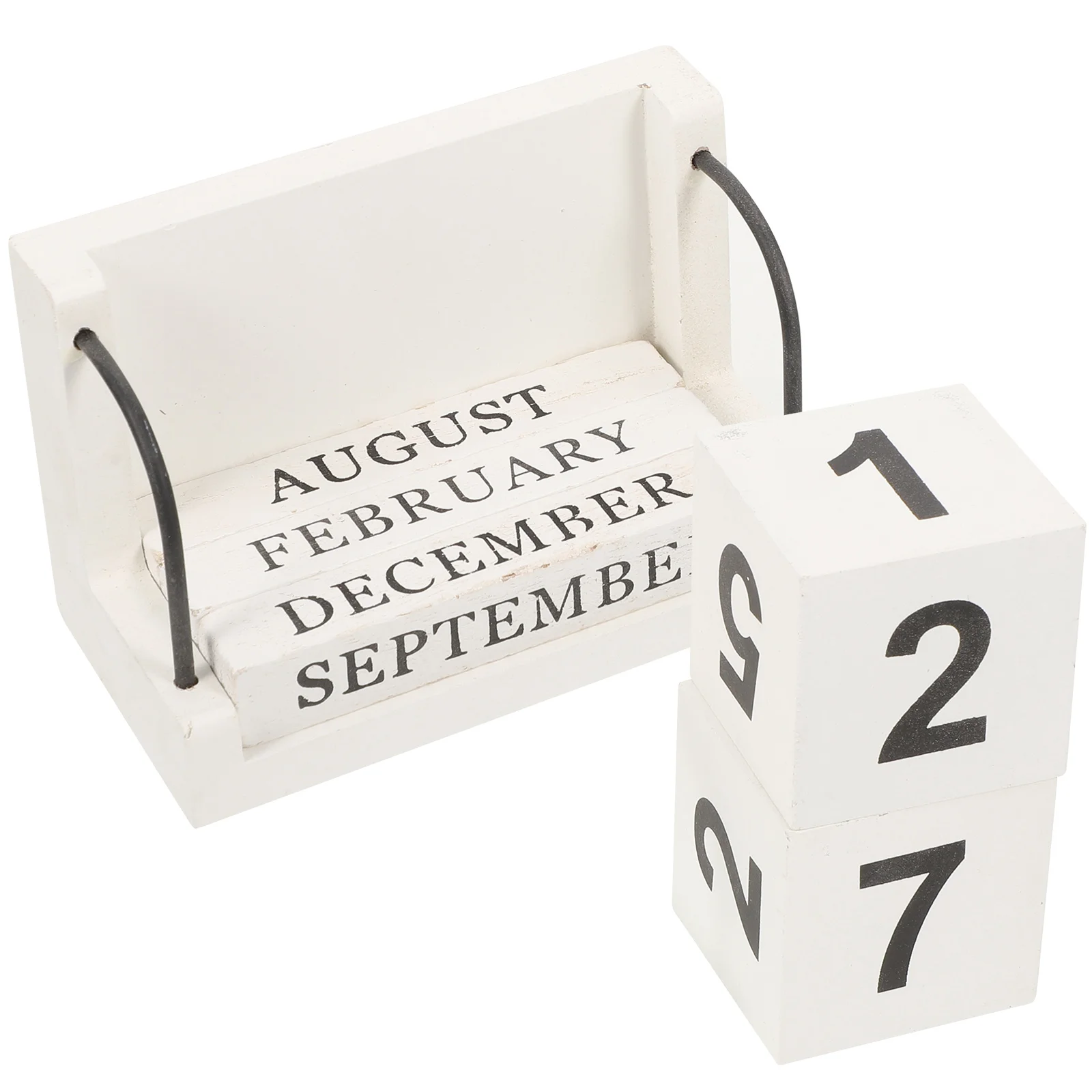 

Wooden Calendar Vintage Desk Blocks Perpetual Date Home Office Decor Classic Table Year Round Reusable Display Numbers