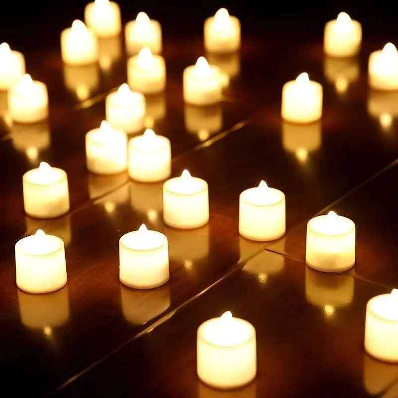Flameless LED Candle Lights Creative Wishing Led Tea Lamp Warm White Halloween Wedding Christmas Decoration Candle Light