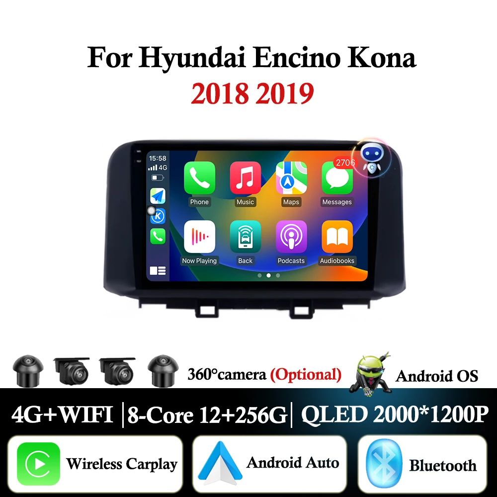 

Android Auto for Hyundai Encino Kona 2018 2019 GPS Navigation Car Radio Multimedia Player WiFi Carplay DSP Stereo Head Unit