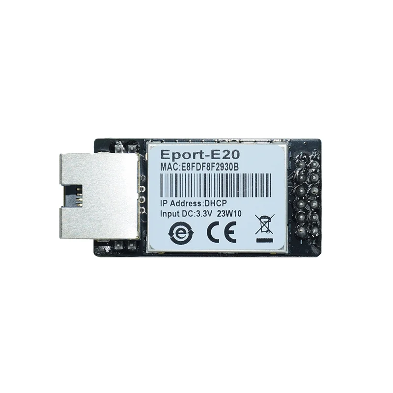 

Сетевой серверный порт Eport-E20, встроенный модуль последовательного порта 3,3 В Ethernet, поддержка устройств IOT DHCP TCP IP Telnet Modbus TCP-TCES