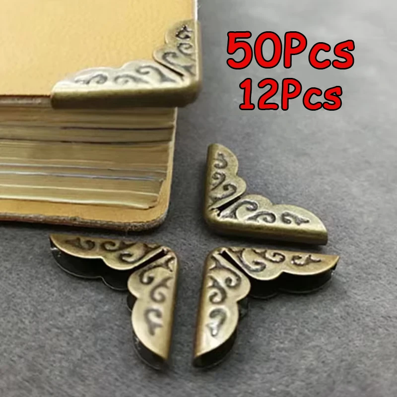 50/12PCS Bronze Metall Buch Ecken Für Fotoalben Menüs Ordner DIY Scrapbooking Dekor Eckenschutz