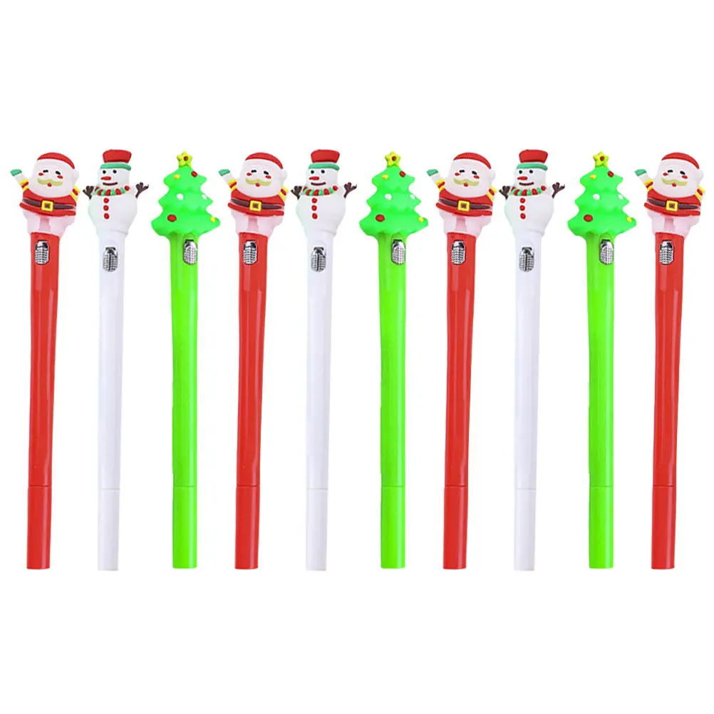 

10Pcs Christmas Gel Pens Christmas Light Up Cute Writing Pens Comfortable Grip Xmas Gift Student Stationery Supplies