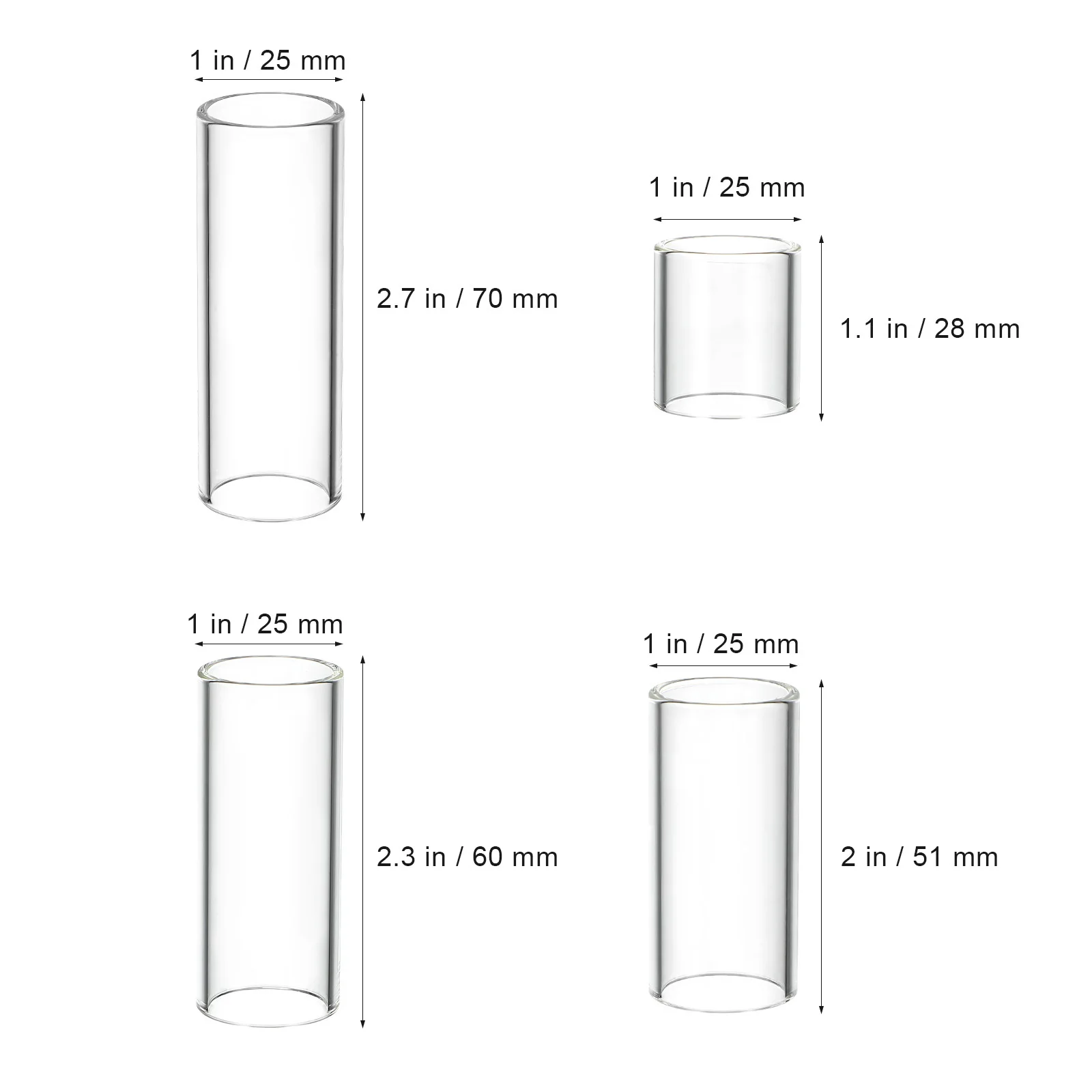 8 قطعة شرائح الغيتار الزجاجية شرائح الاصبع ملحقات عازف الجيتار أحجام متعددة لتعزيز نغمة الجيتار الكهربائي الصوتي #3