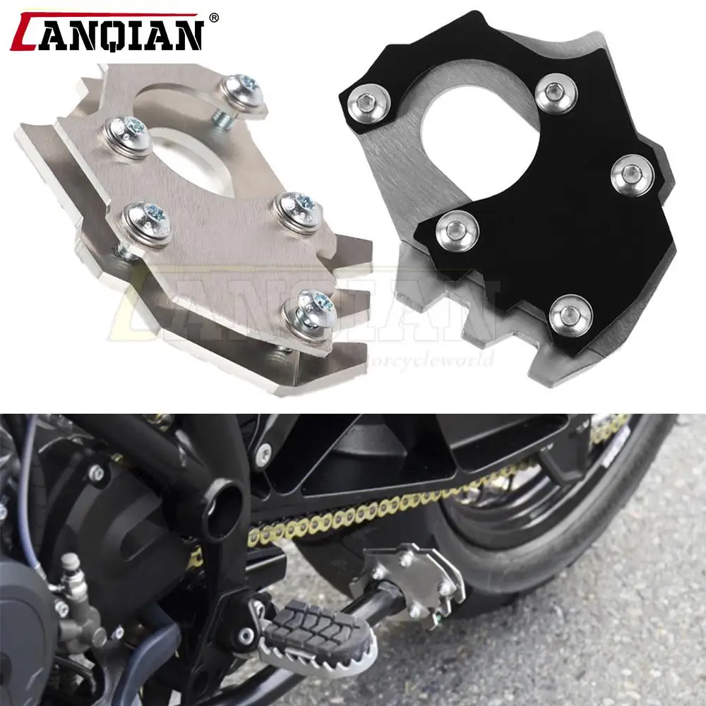 CNC Motorcycle Stainless Side Stand Enlarge FootPad Support Kickstand For 1050 1090 1190 1290 ADVENTURE R 1290 Super ADVENTURE R