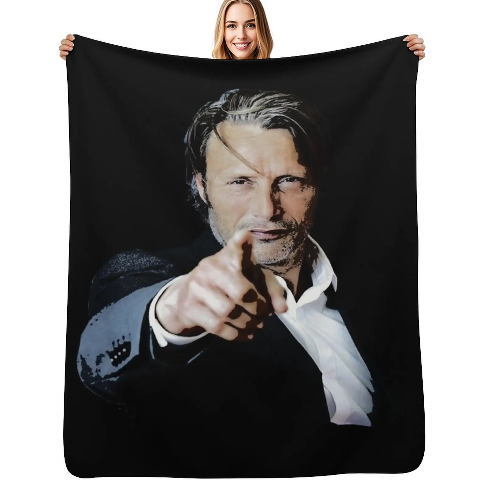 Men Women Hannigram Mads Mikkelsen HANNIBAL Gifts For Music Fans Throw Blanket Machine Washable Soft Warm Blanket