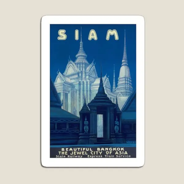 Antik Siam Bangkok tapınaklar seyahat için Post mıknatıs renkli buzdolabı dekor buzdolabı organizatör oyuncak bebek tutucu çıkartmalar