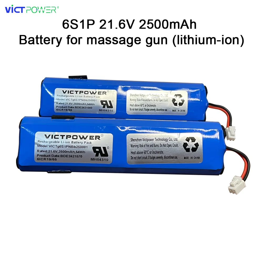 Victpower Factory Direct Rechargeable Battery Pack 21.6V 2000mAh 14.4V 2500mAh 43.2Wh Lithium Battery for Gun Massage