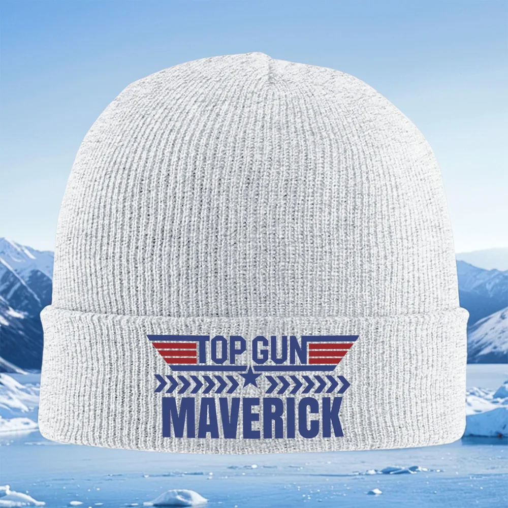 Palabras azules top gun maverick star wing hombres mujeres Unisex sombrero de punto gorro Jersey gorra invierno térmico cálido N