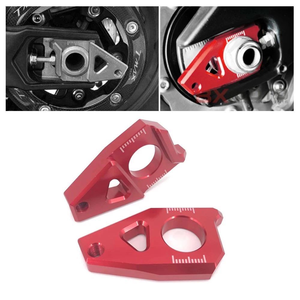 

Fit for Yamaha YZF R1 FZ1 FZ8 YZF-R1 FZ-1 2006-2015 TMAX530 XP530 2012-2016 Motorcycle Rear Axle Spindle Chain Adjuster Blocks