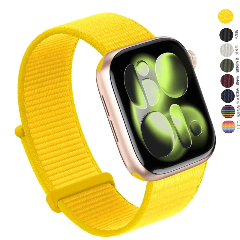Bracelet en Nylon pour Apple Watch ultra2, 49mm S11, 46mm, 40-44mm, 41mm, 45mm, 42mm, Sport, respirant, IWatch 10/9/8/7/6/SE/5