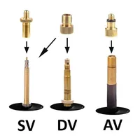 Bicycle Valve Adapter French SV Sclaverand Dunlop DV AV Car Valve Set