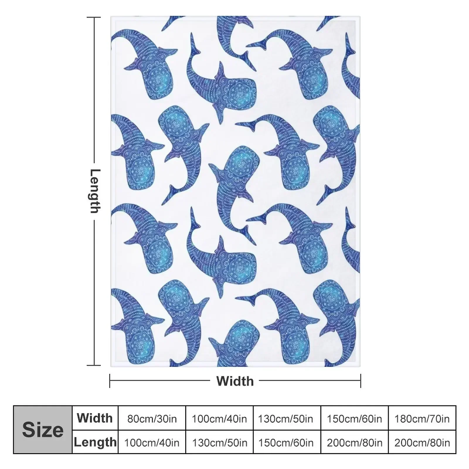 Marokintana - Whale Shark I Throw Blanket couch cozy soft plush fuzzy picnic outdoor blanket