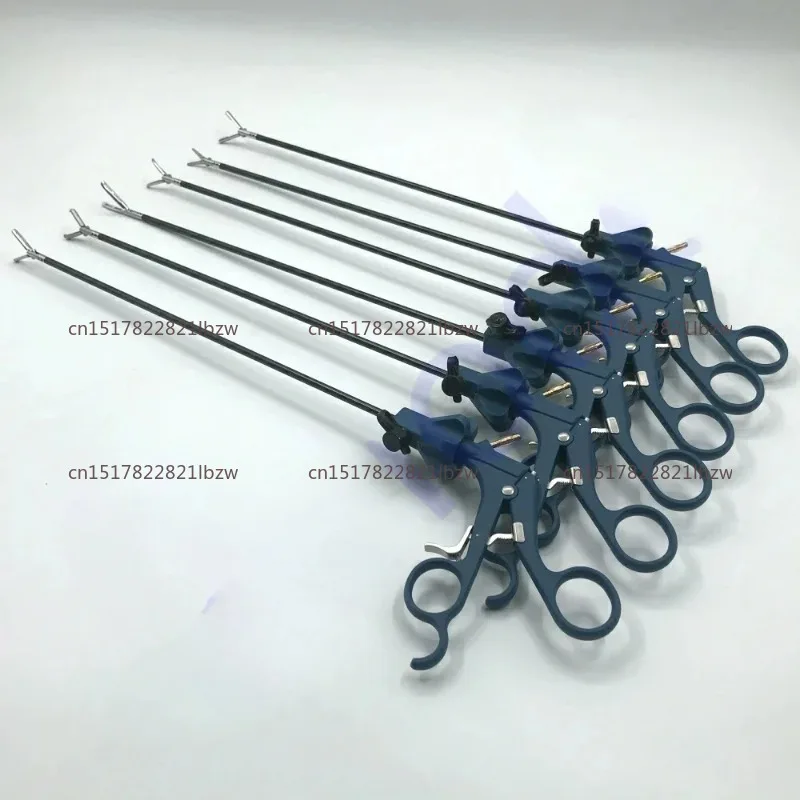 Medical Surgical Reusable Φ5mmx330mm Blue Laparoscope Laparoscopic Grasper Dissecting Forceps Tweezers Dissectors Handle