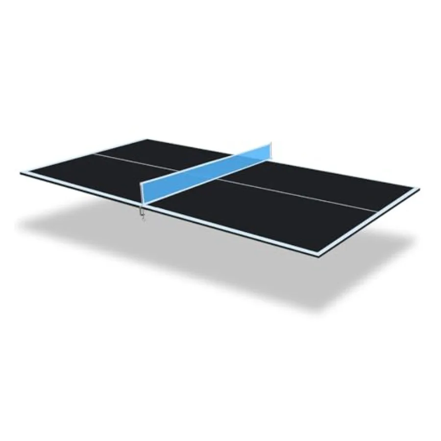 

7ft Portable Table Tennis Conversion Top with 12mm MDF Surface - Foldable Ping Pong Table Topper with Net 84" x 48" for Pool Ta