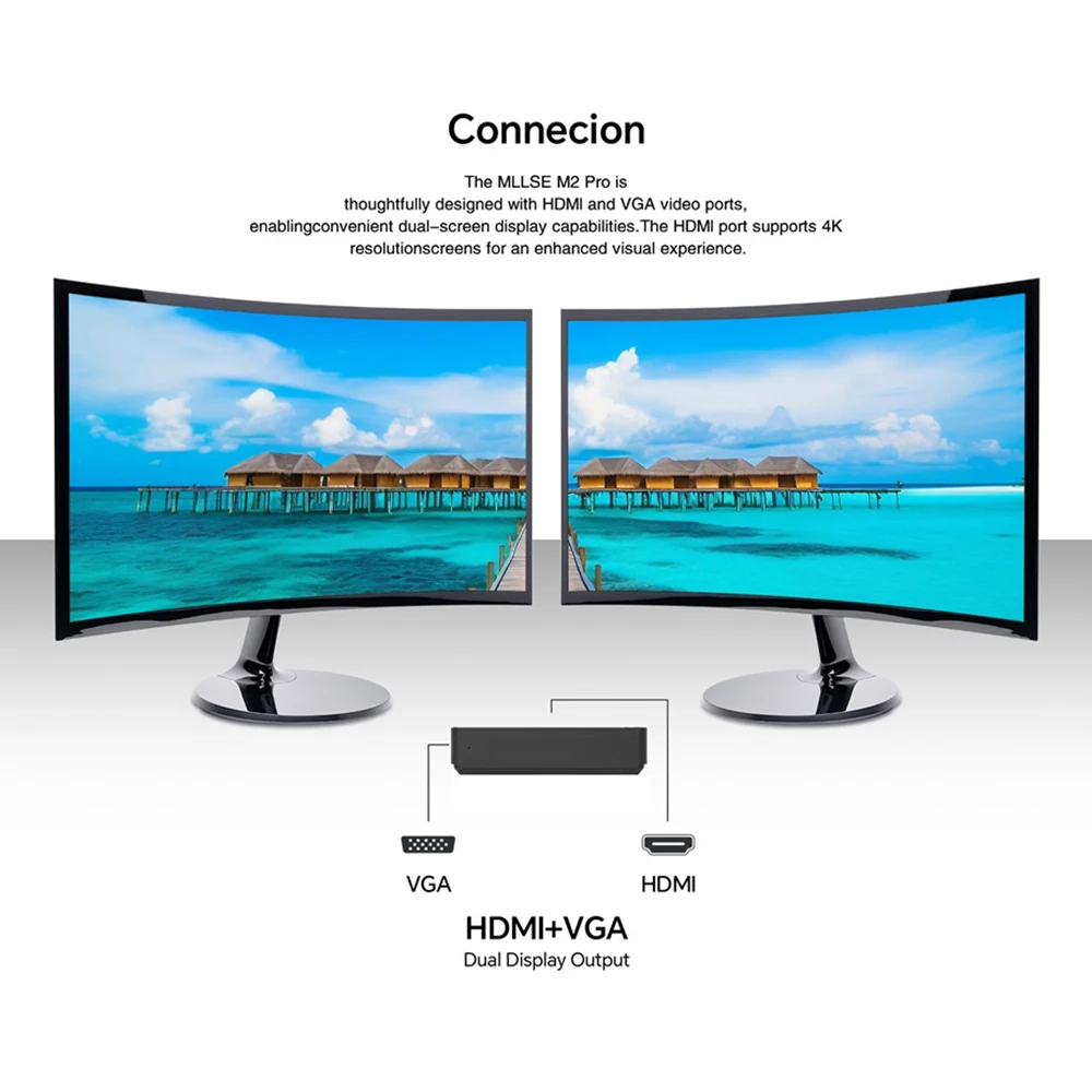 Mini PC MLLSE M2 Pro Potente 8 GB di RAM, SSD 128/256 GB, Intel J3710, Windows 10Pro - Compatto e ideale per casa, lavoro e giochi