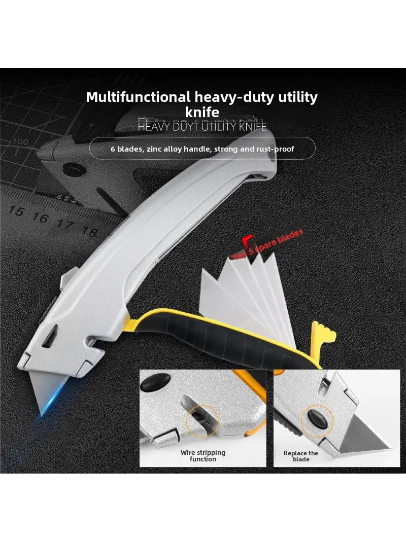

Art Knife Heavy Duty All Steel Thickened Large All Stainless Steel Wallpaper Knife Industrial Grade Durable Tool Holder