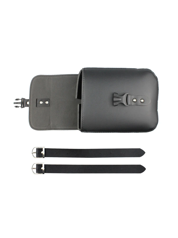 Motorcycle Saddlebags PU Leather Side Tool Bag Luggage Saddle Bags Cycling Storage Kit Side Bag Black Universal