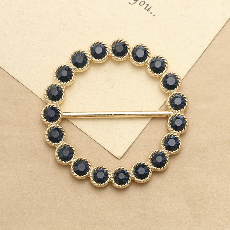 1 X Round Metal Rhinestone Buckle Fit With Wedding Ribbon Invitation Card