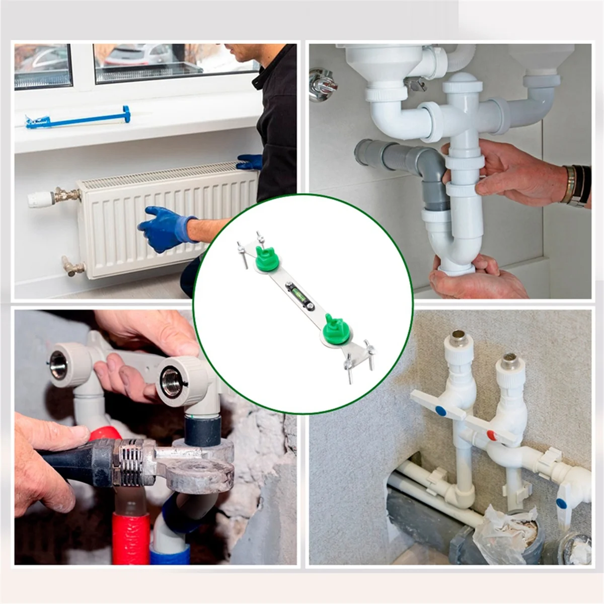 ABXHH Livellatore per tubi di acqua calda e fredda in metallo con indicatore di livello a bolla-Strumento di livellamento di precisione per le regolazioni idrauliche