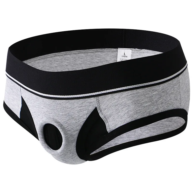 

Men's Briefs Sexy Front Hole Panties Temptation Underwear Hot Erotic Knickers Middle Waist Jockstrap Cotton Soft Underpants