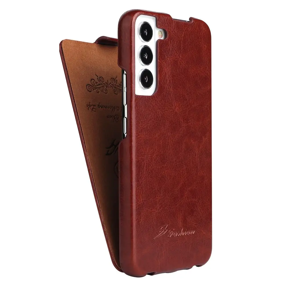 

Fierre Shann Vertical Flip Leather Case for Samsung Galaxy S22 Ultra Phone Covers Back Fundas Coque for samsung S21 Plus etui