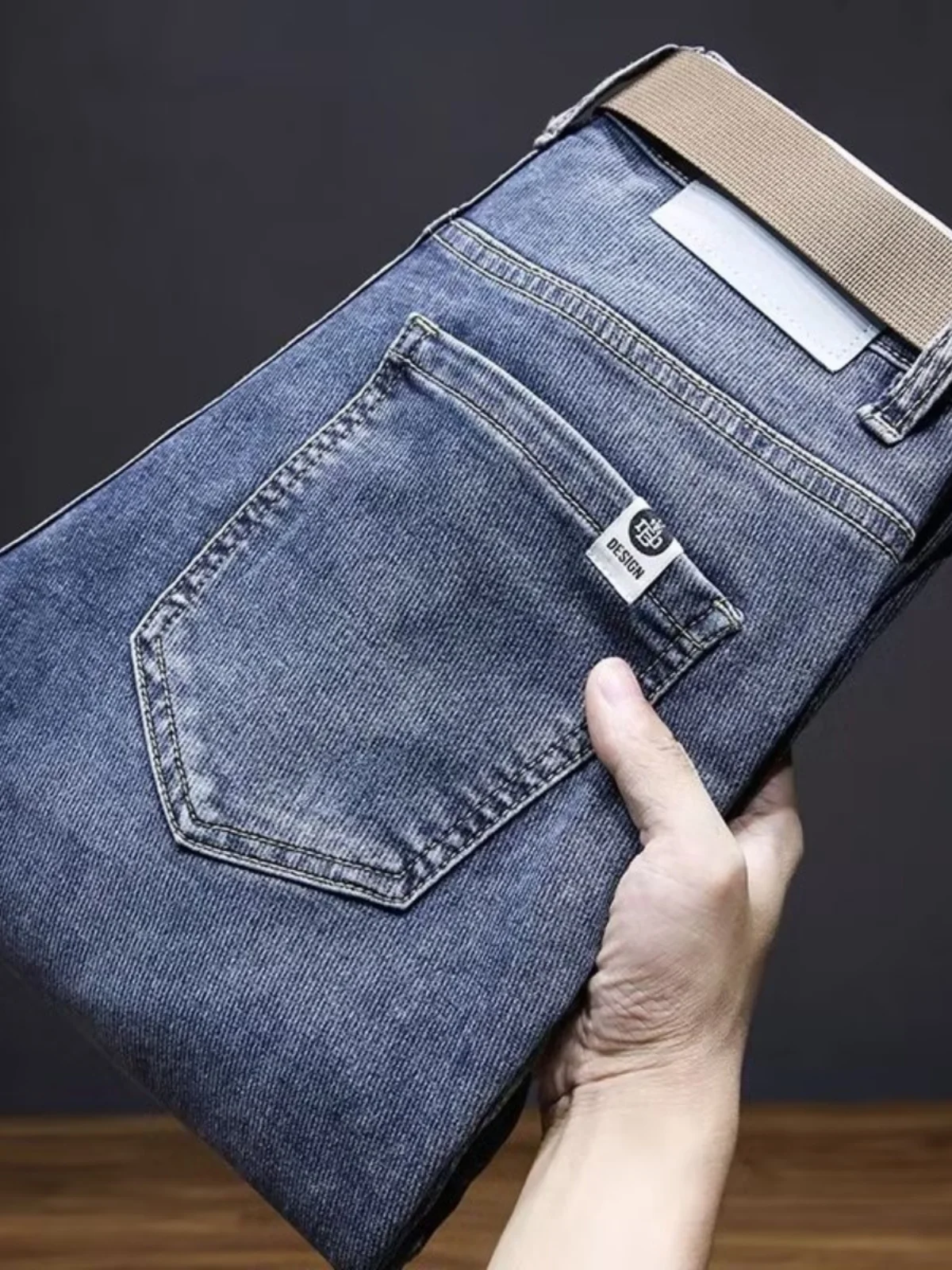 

Fce Lined Slim Fit Мужские джинсы Эластичные элитные зимние модные брендовые молодежные повседневные длинные брюки со средней талией Five kets