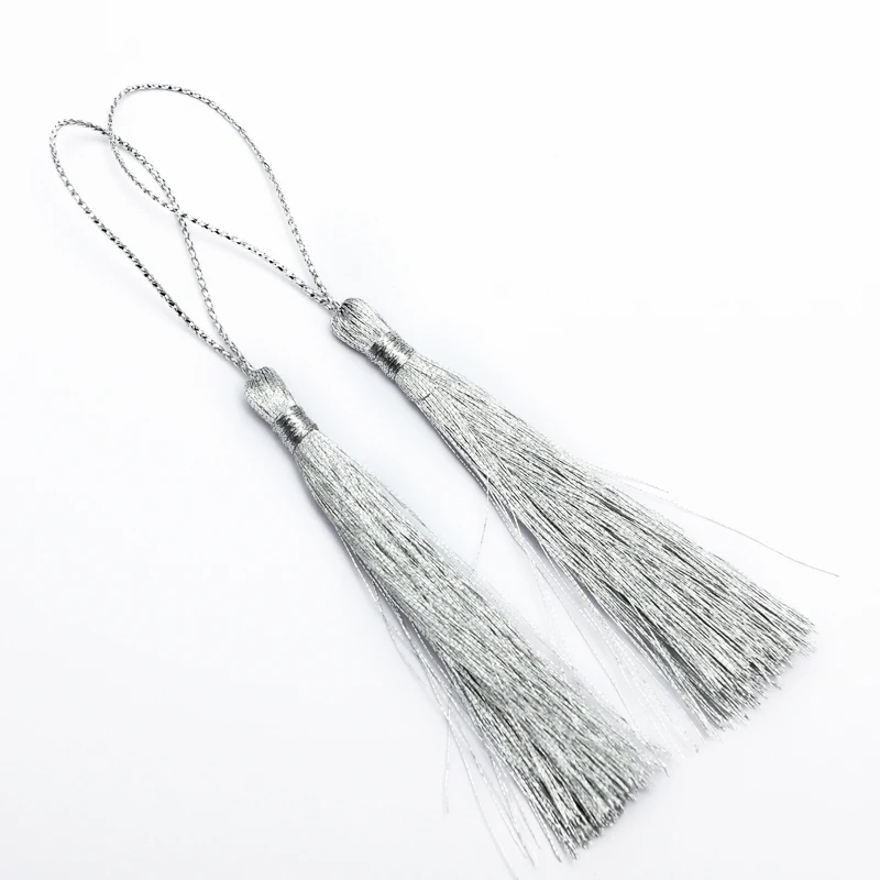 50pcs 120mm Gold/Silver Cotton Tassels Silk Earrings Charm Pendant Satin Tassels For DIY Jewelry Making Findings Components B