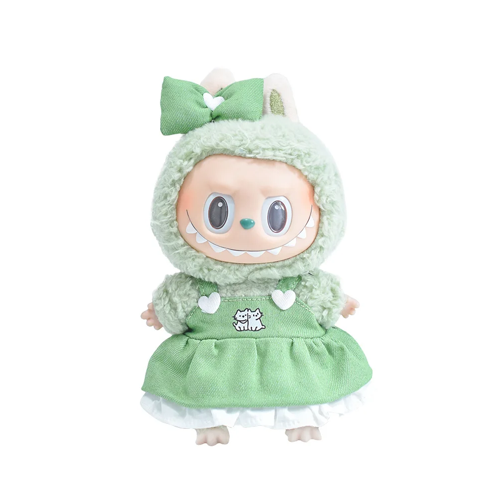 Zestaw ubranek dla lalki Labubu 15/17 cm, spódniczka jeansowa, akcesoria do przebierania lalek, zabawki na przyjęcie, Boże Narodzenie, urodziny, prezent.