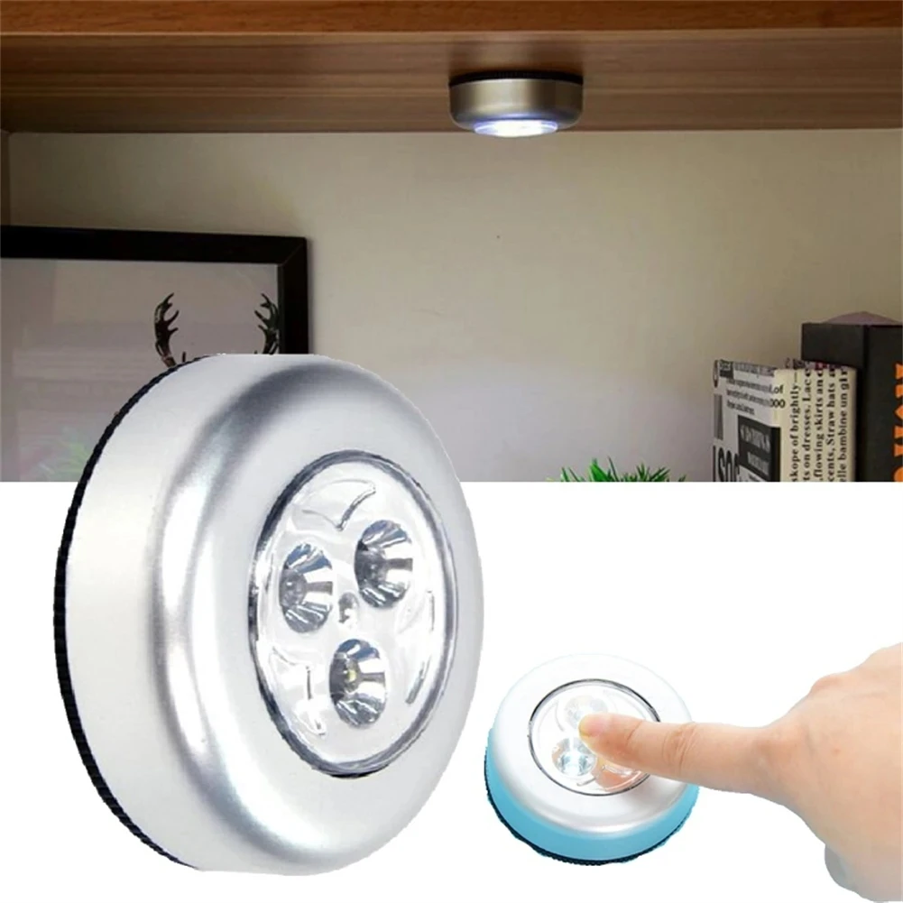 LED Area Bedroom Wardrobe Lighting Touch Control Night Light Wireless Cabinet Light AAA Battery Powered Indoor Decoration Lamp