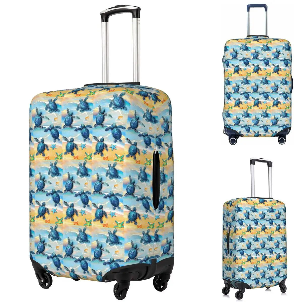

Race To Safety Sea Turtle Suitcase Cover Protection Elastic Travel Luggage Protector Covers for 18-32 Inch