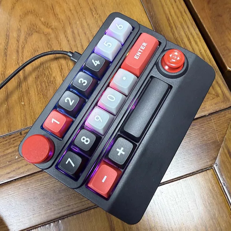 W909 Macro Programming Gaming Mechanical Keyboard 15keys RGB Backlit E-Sports Keypad Full Key Hot-Swap With 1-Knob 1-Joystick