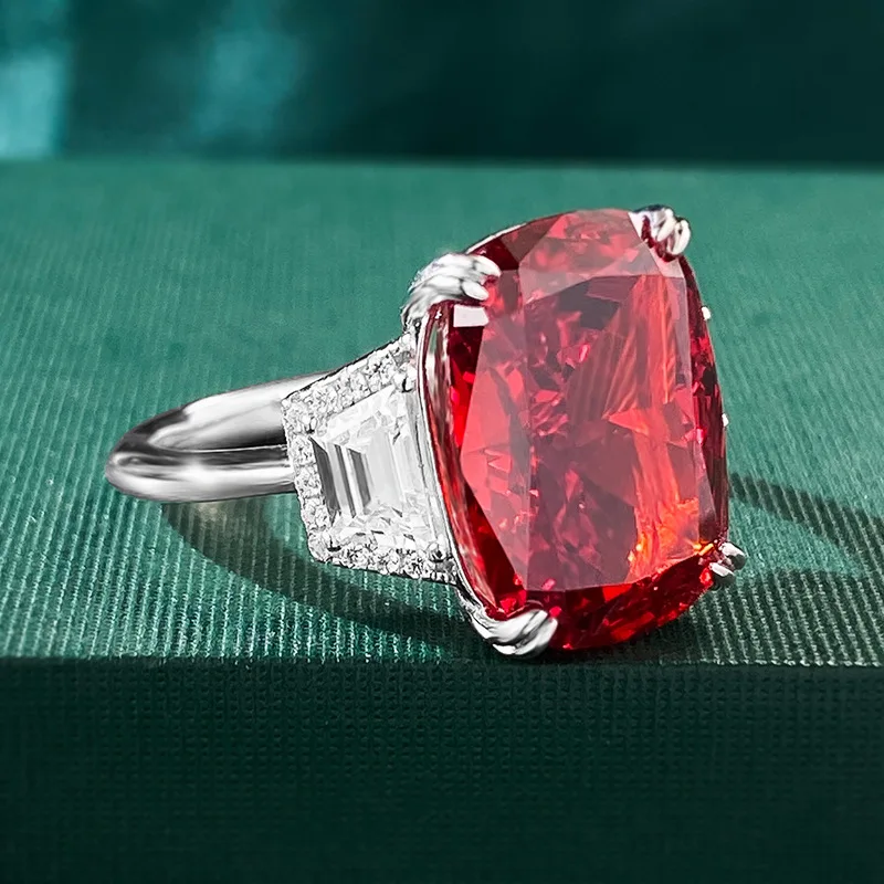 Xiaoyan's new 100% S925 silver high carbon diamond ring 11 * 15 Padma luxury exquisite jewelry anniversary commemorative gift