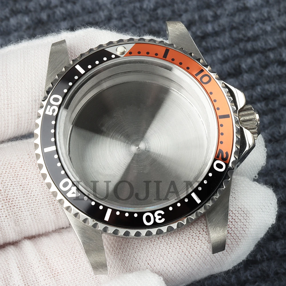 39.5mm Watch Case Vintage Sapphire glass Waterproof Watch Parts For NH35 NH36 Movement 28.5mm Dial Stainless Steel Case Strap