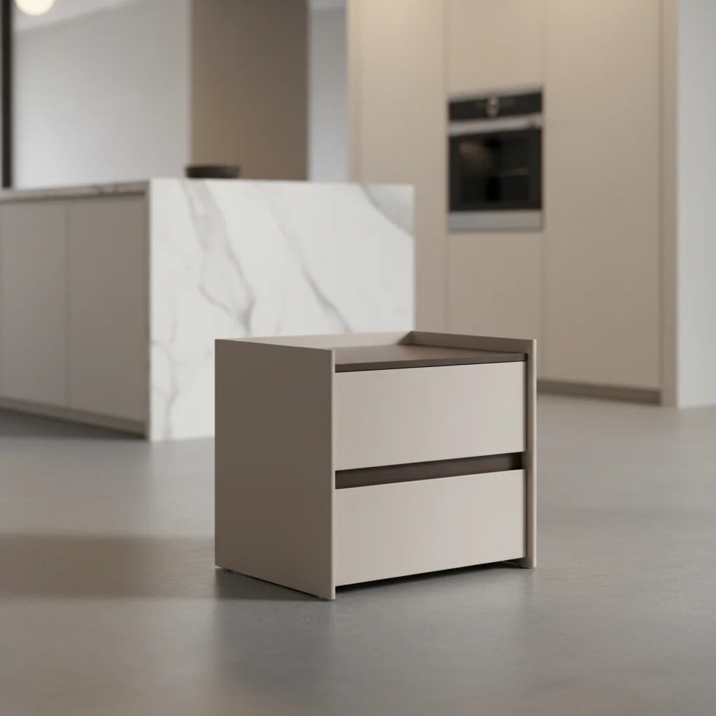 Modern Simple Square Foldable Nightstand Smoky Color Sheet Material Luxury Home Office Storage Apartment Living Room