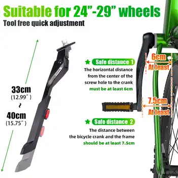 Béquille centrale de vélo réglable en aluminium antidérapante pour VTT et vélos électriques de 24 à 29 pouces 10 best sales Béquille - №4