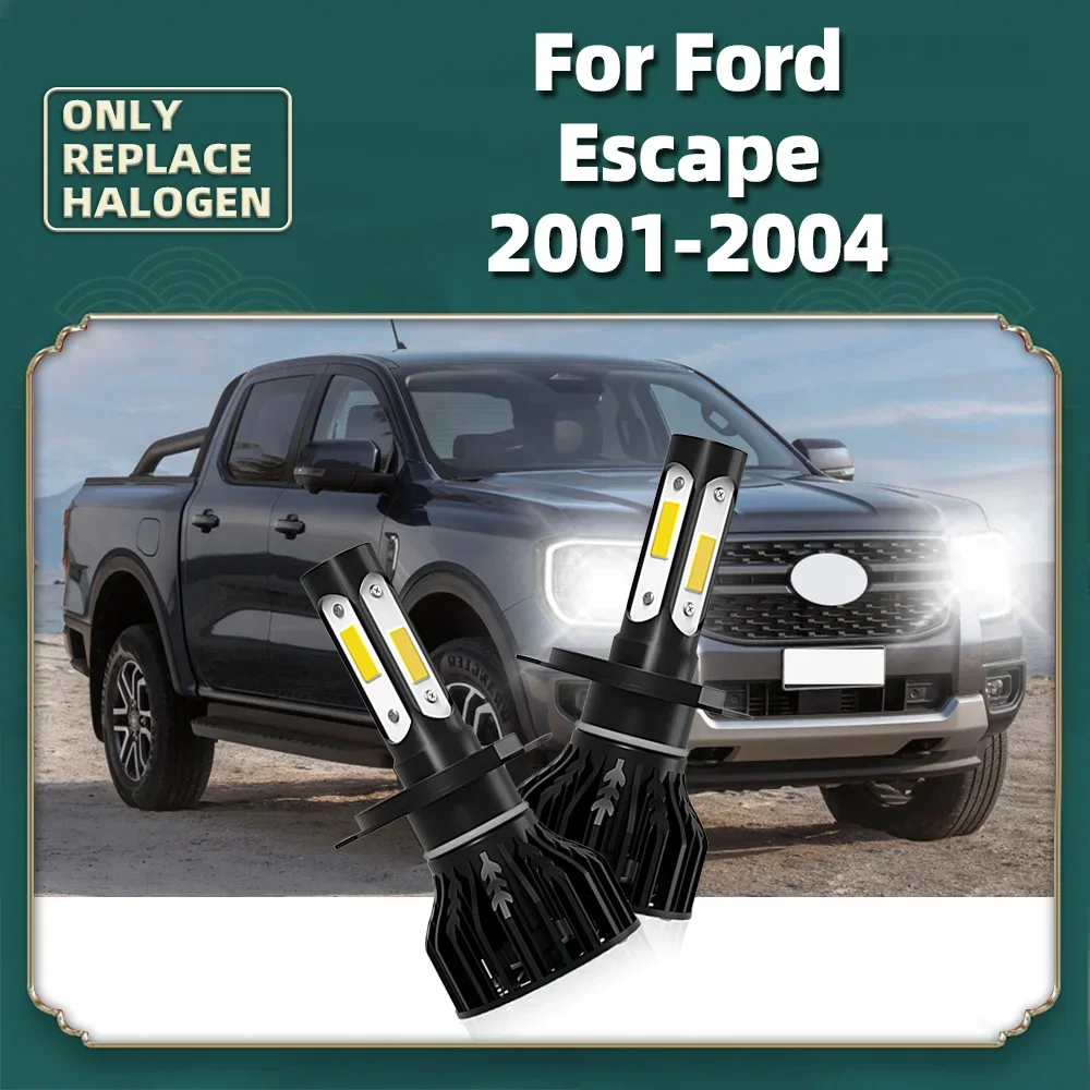 

12V 12000LM Car Headlight 360° Bulbs LED Headlamp 6000K White Auto H4 Hi Lo Beam Replacement For Ford Escape 2001 2002 2003 2004