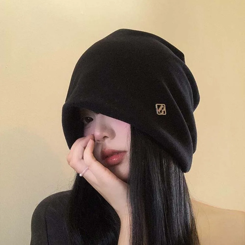 Elastic Slouchy Beanie Hat Breathable Thickened Korean Style Cap Slouch Solid Color Baggy Skullies Bonnet Travel